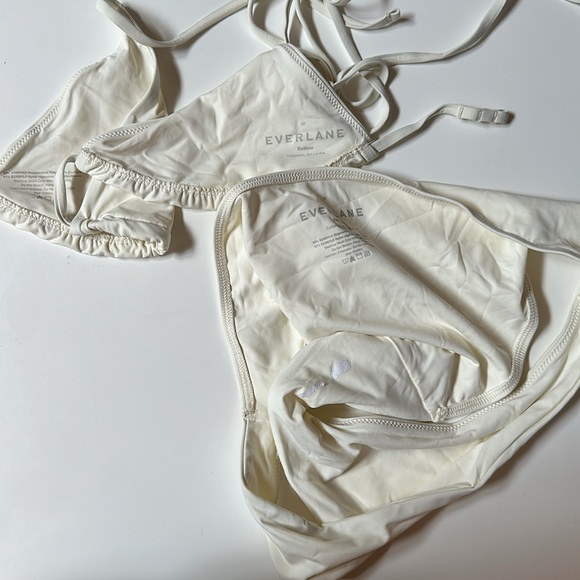 Everlane Swim string bikini top, low bottom - white M NWOT - Picture 6 of 6